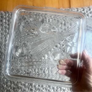 Vintage Federal Glass refrigerator covered glass dish clear glass